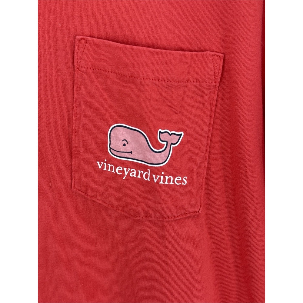 Vineyard Vines Pocket Tee T-Shirt Long Sleeve‎ I Whale You Red Men's Medium S - Picture 2 of 6